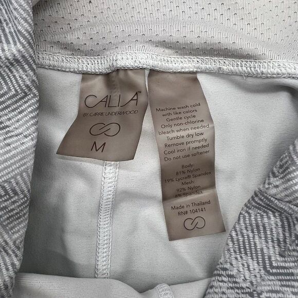 Calia Womens Gray White Geometric Knit Stay Powerful Leggings Sz M - Picture 2 of 4
